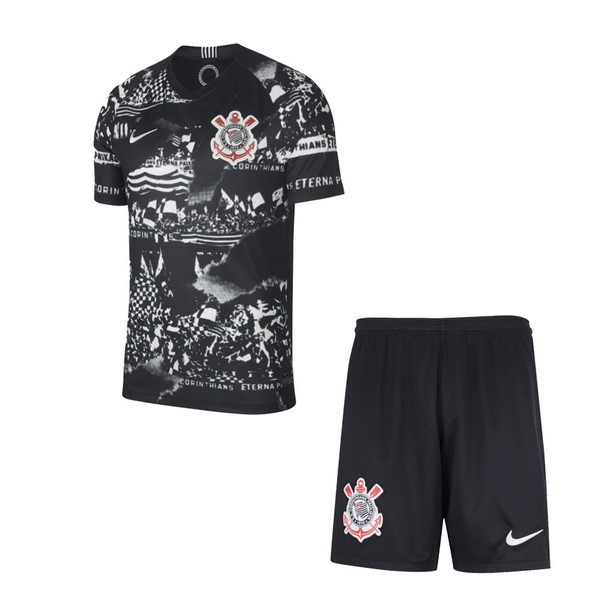 Trikot Corinthians Paulista Ausweich Kinder 2019-20 Schwarz Fussballtrikots Günstig